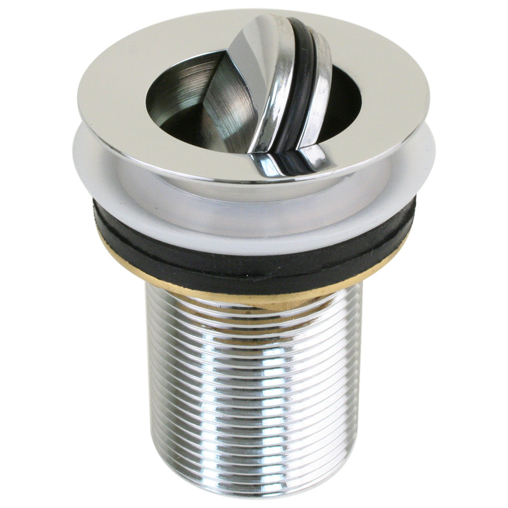 Scandvik Sink Drain wFlip Stopper Chrome Plated Brass 19006P