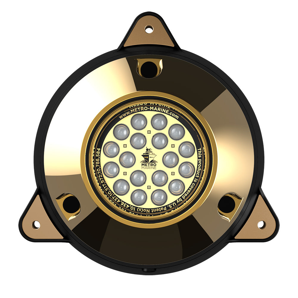 Metro Marine HighOutput Surface Mount Underwater Light wIntelligent Monochromatic LEDs Green 90 Beam FSMR1G390