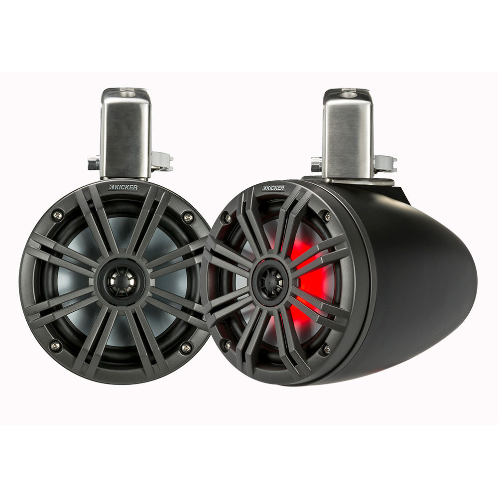 KICKER KMTC65 65 LED Coaxial Tower System Black wCharcoal Grille 45KMTC65
