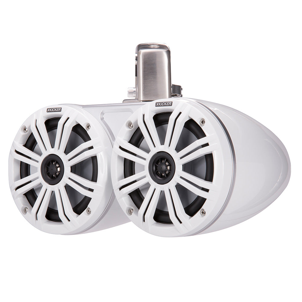 KICKER KMTC65 65 LED Coaxial Dual Tower System White wWhite Grille 45KMTDC65W