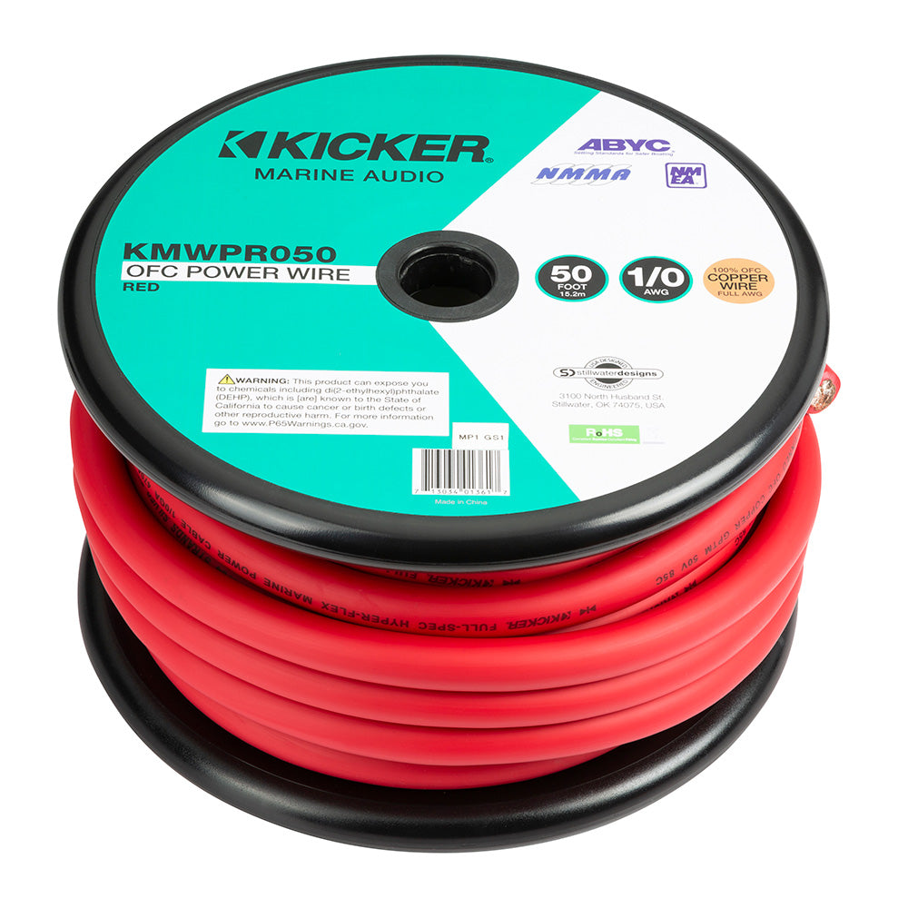 KICKER KMWPR050 50 10AWG Power Wire Red 47KMWPR050
