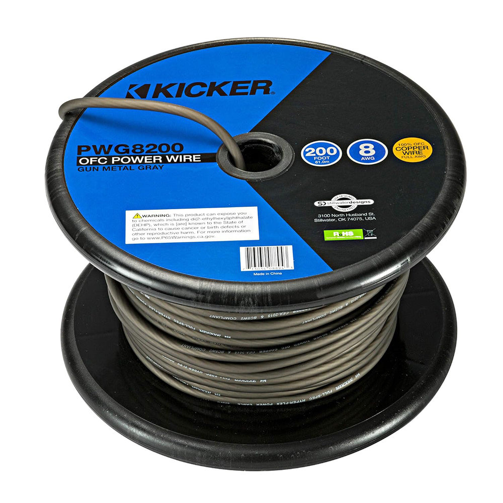 KICKER PWG8200 200 8AWG Power Wire Grey 46PWG8200