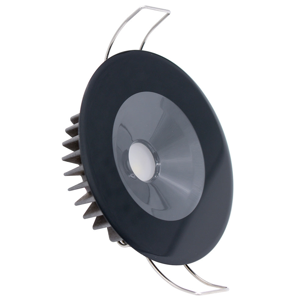 Lumitec Illusion Flush Mount LED Down Light Spectrum RGBW Cool White Black Housing 117157