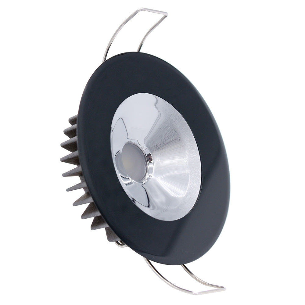 Lumitec Illusion Flush Mount LED Down Light Spectrum RGBW Warm White Black Housing Chrome Reflector 117165