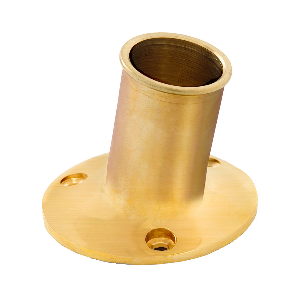 Whitecap Top Mount Flag Pole Socket 1 ID Polished Brass S5002BC