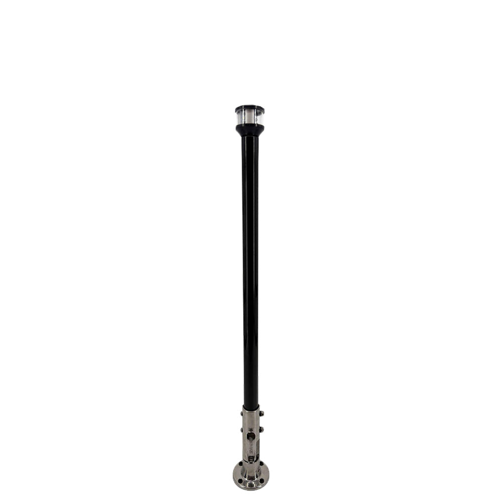 Seaview 12 Manually Folding Light Post w316 Stainless Steel Base LTBLED12C5 Navigation Light Black SVMHB112LEDSSB