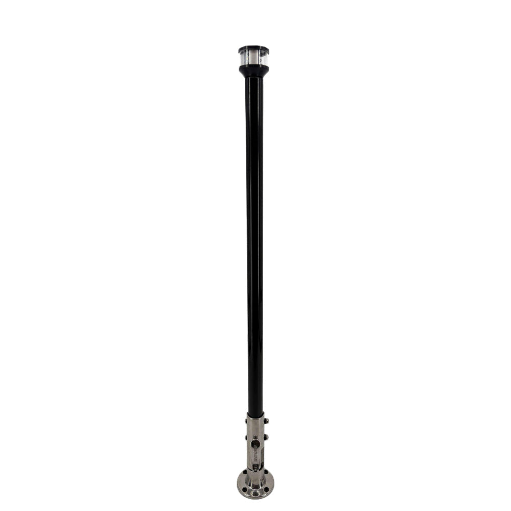 Seaview 24 Manually Folding Light Post w316 Stainless Steel Base LTBLED12C5 Navigation Light Black SVMHB124LEDSSB