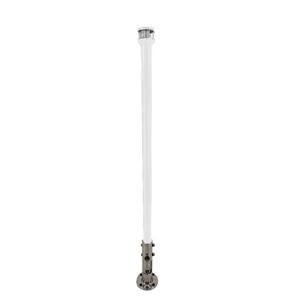 Seaview 24 Manually Folding Light Post w316 Stainless Steel Base LTBLED12C5 Navigation Light White SVMHB124LEDSSW