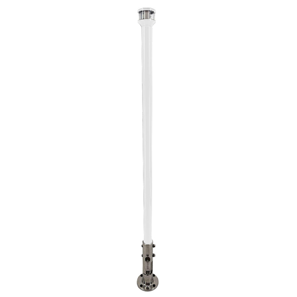 Seaview 36 Manually Folding Light Post w316 Stainless Steel Base LTBLED12C5 Navigation Light White SVMHB136LEDSSW