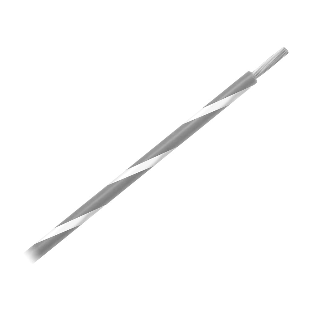Pacer 14 AWG Gauge Striped Marine Wire 500 Spool Grey wWhite Stripe WUL14GY9500
