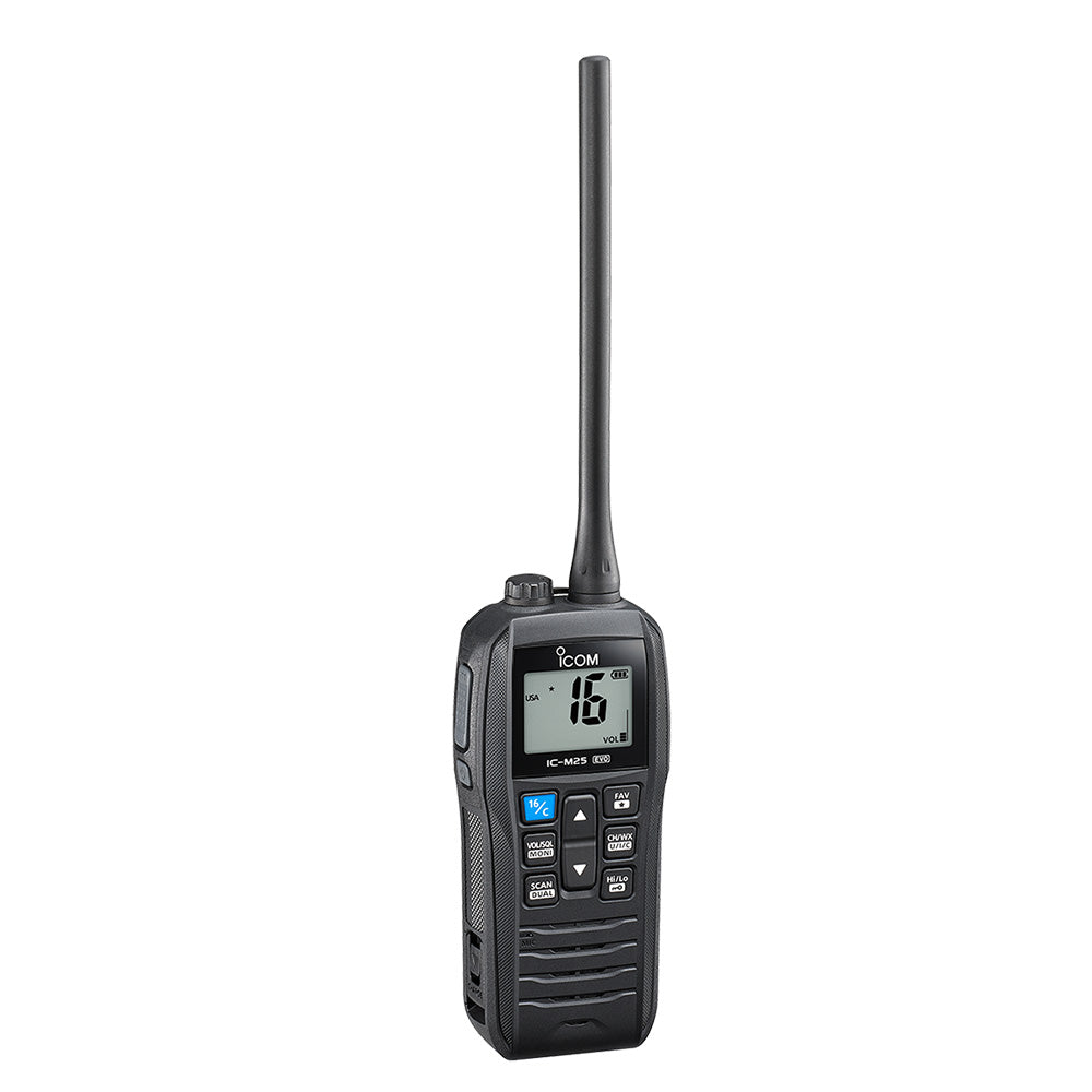 Icom ICM25 EVO Handheld VHF Radio Black M25 EVO BLACK 61 USA