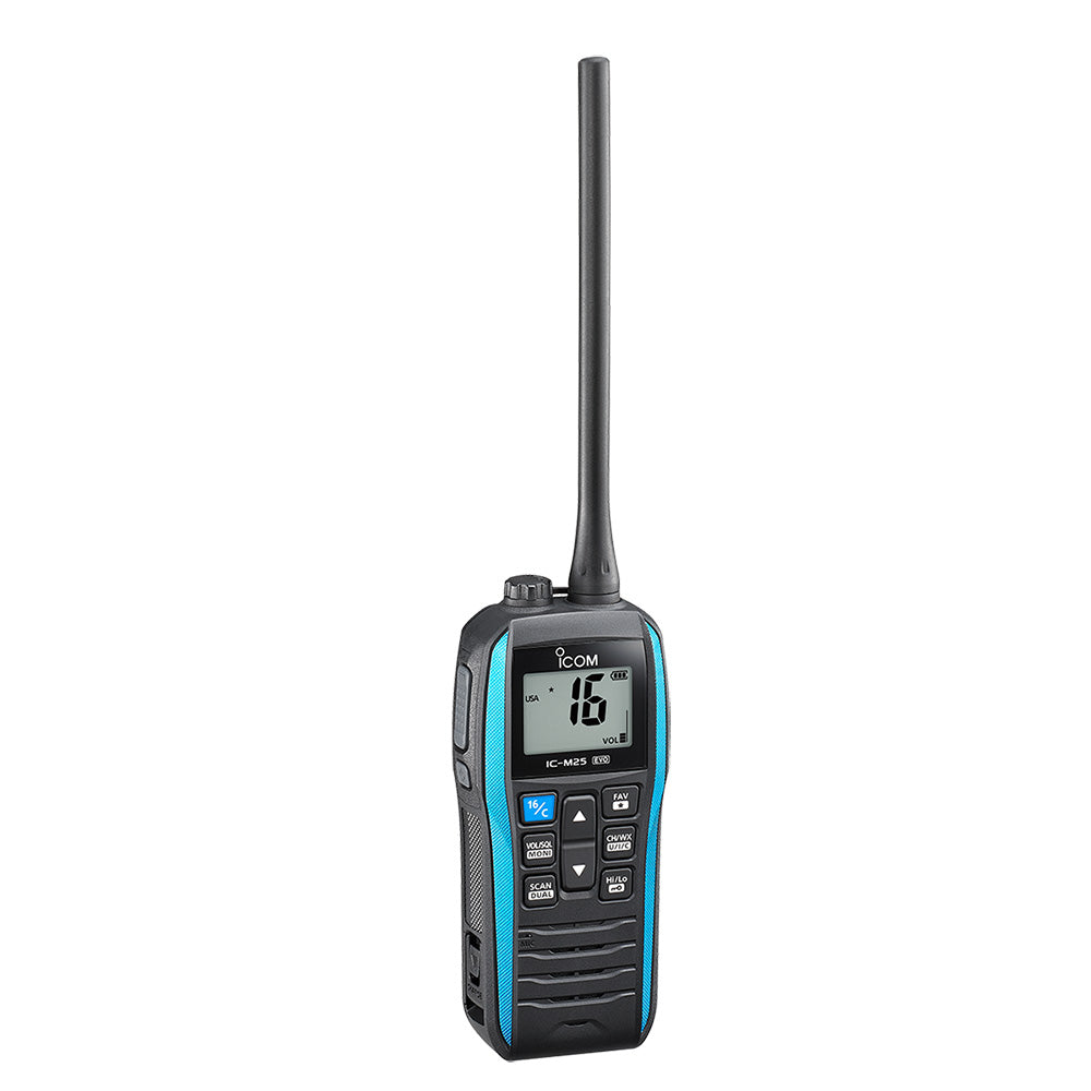 Icom ICM25 EVO Handheld VHF Radio Blue M25 EVO BLUE 71 USA
