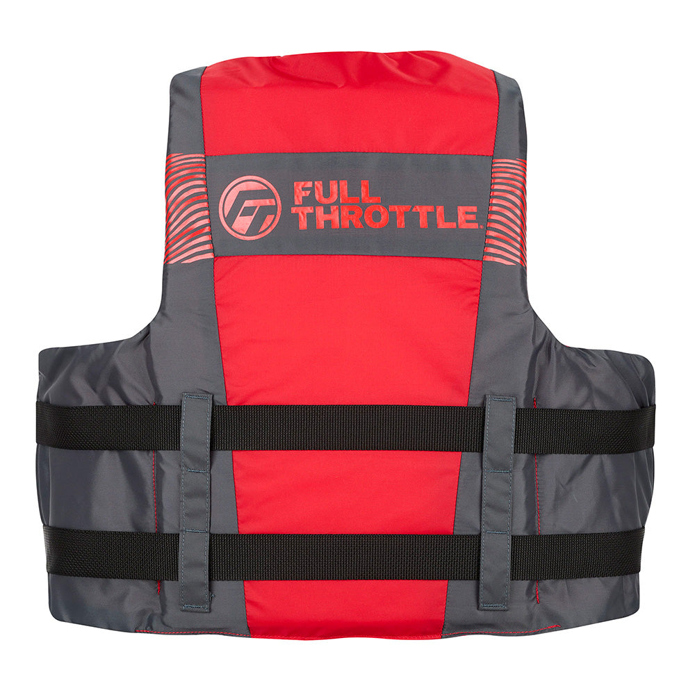 Full Throttle Adult Nylon Life Jacket 4X7X BlackRed 11220010011026