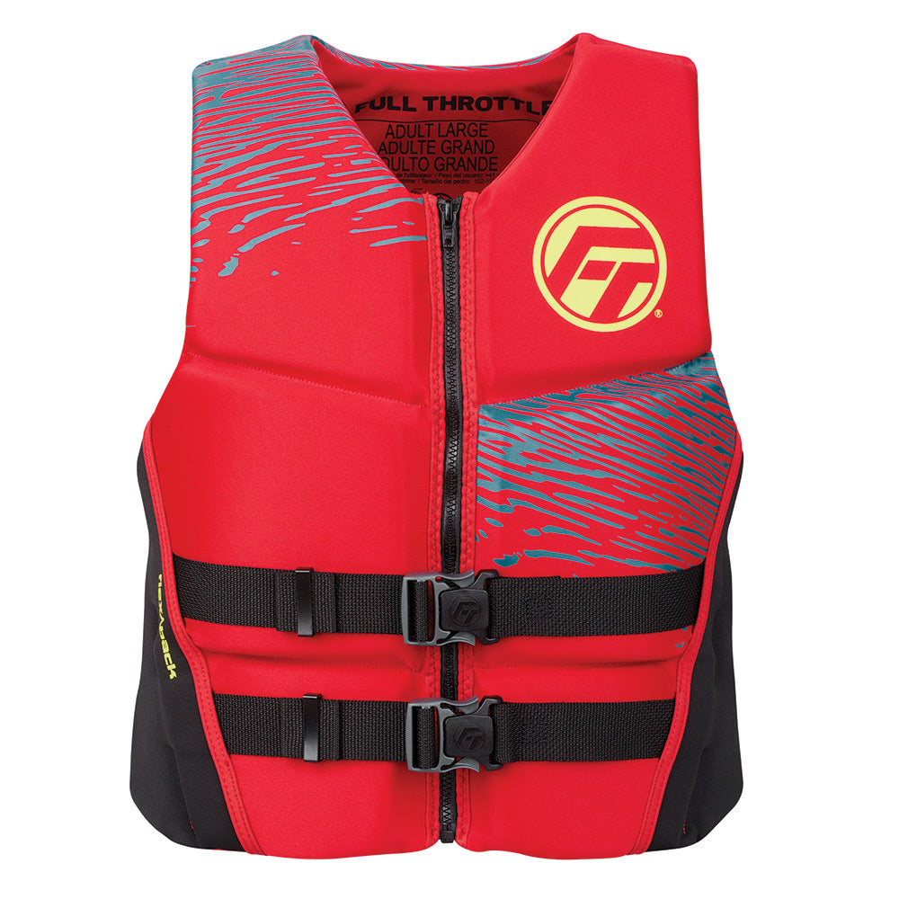 Full Throttle Mens RapidDry FlexBack Life Jacket S RedBlack 14250010002026