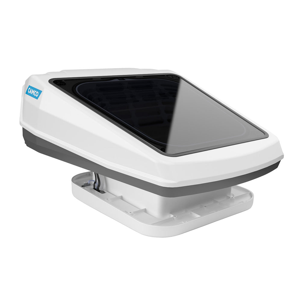 Camco Powered Roof Vent wSkylight White 40460