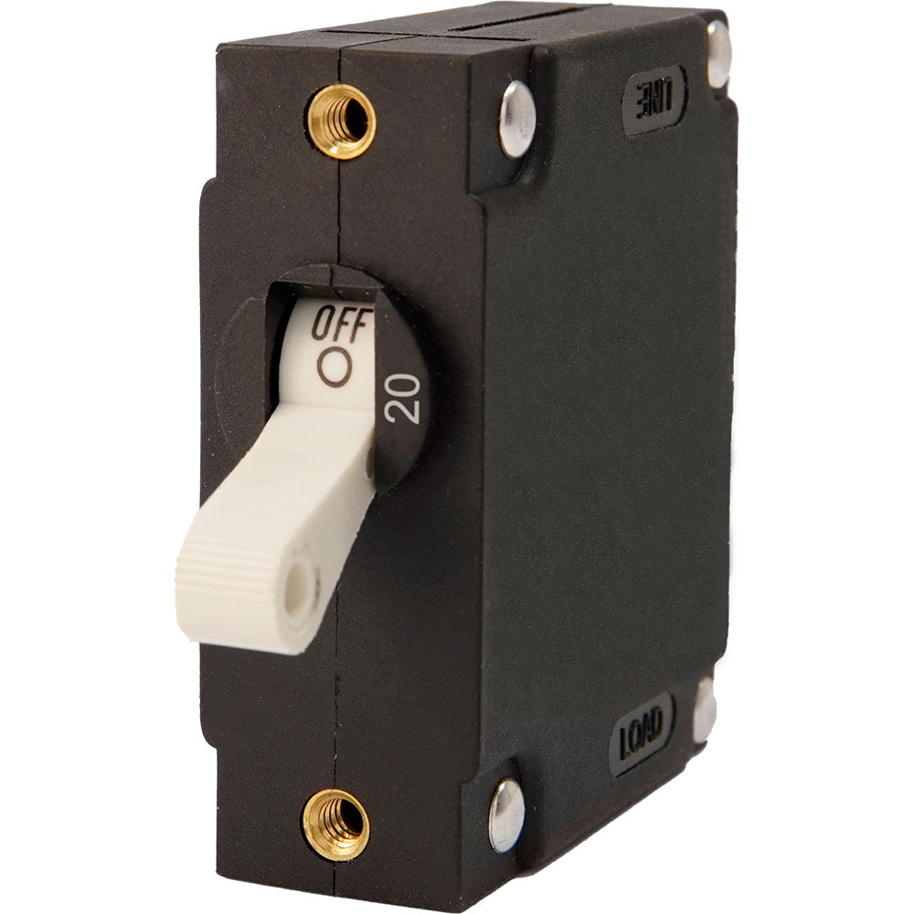 Egis A Series White Toggle Panel Mount Circuit Breaker Single Pole 20A 320120