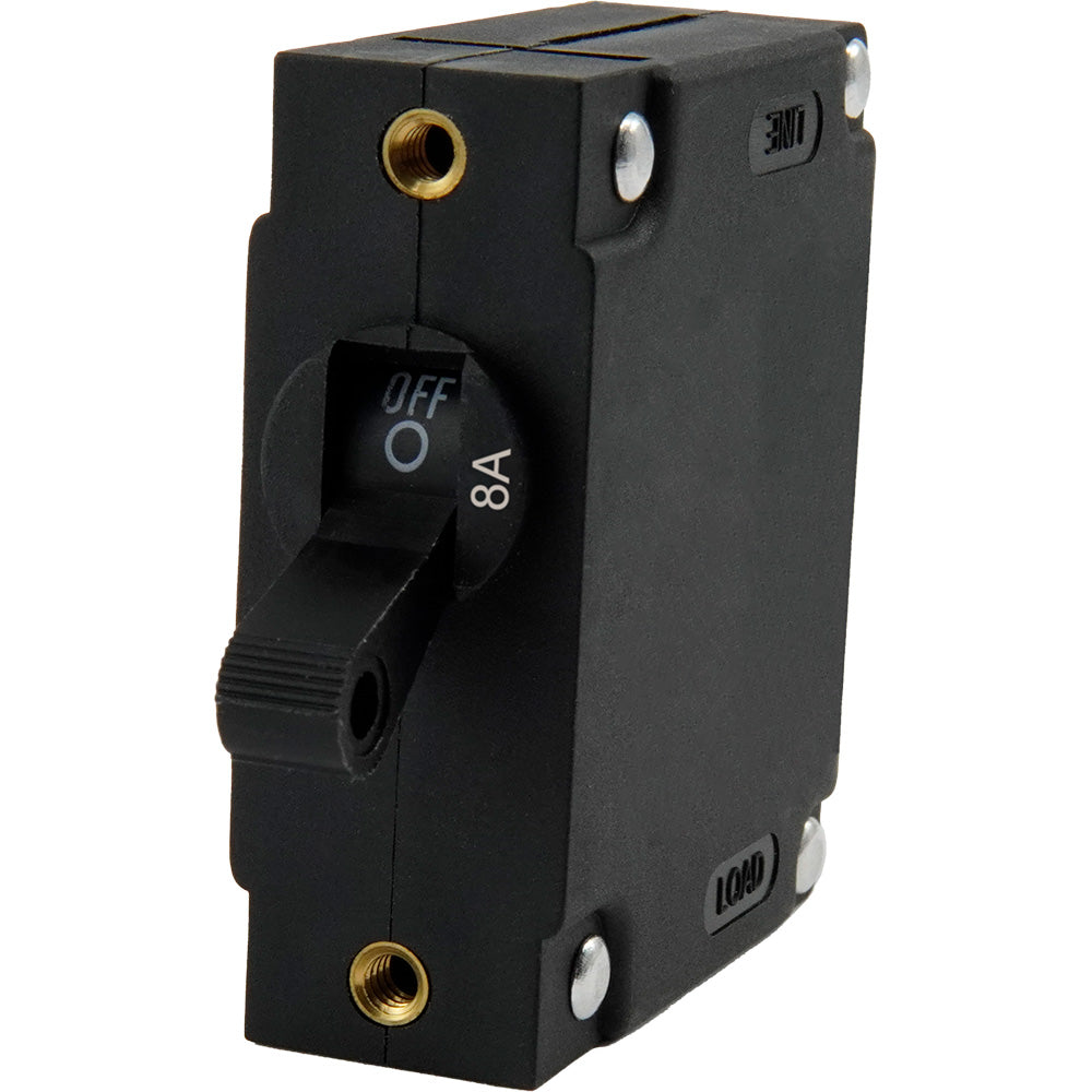 Egis A Series Black Toggle Panel Mount Circuit Breaker Single Pole 8A 321108