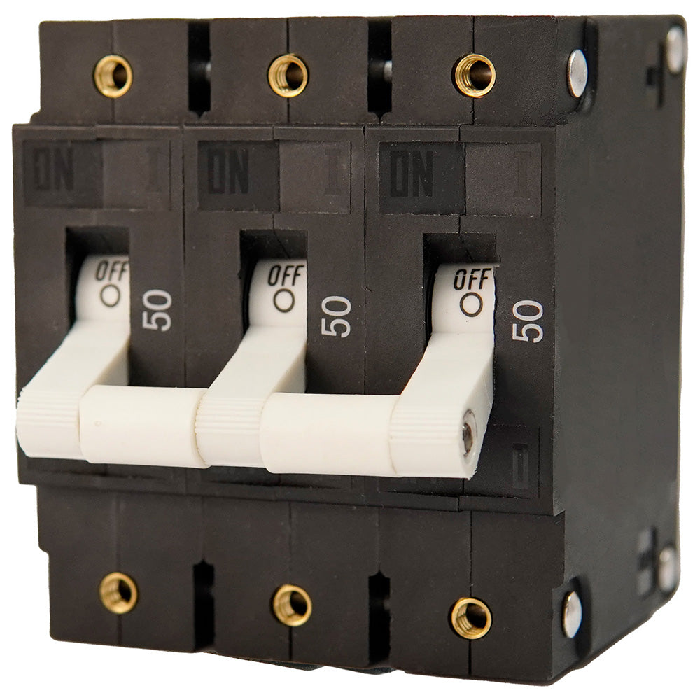 Egis C Series White Toggle Panel Mount Circuit Breaker Triple Pole 50A 3503050