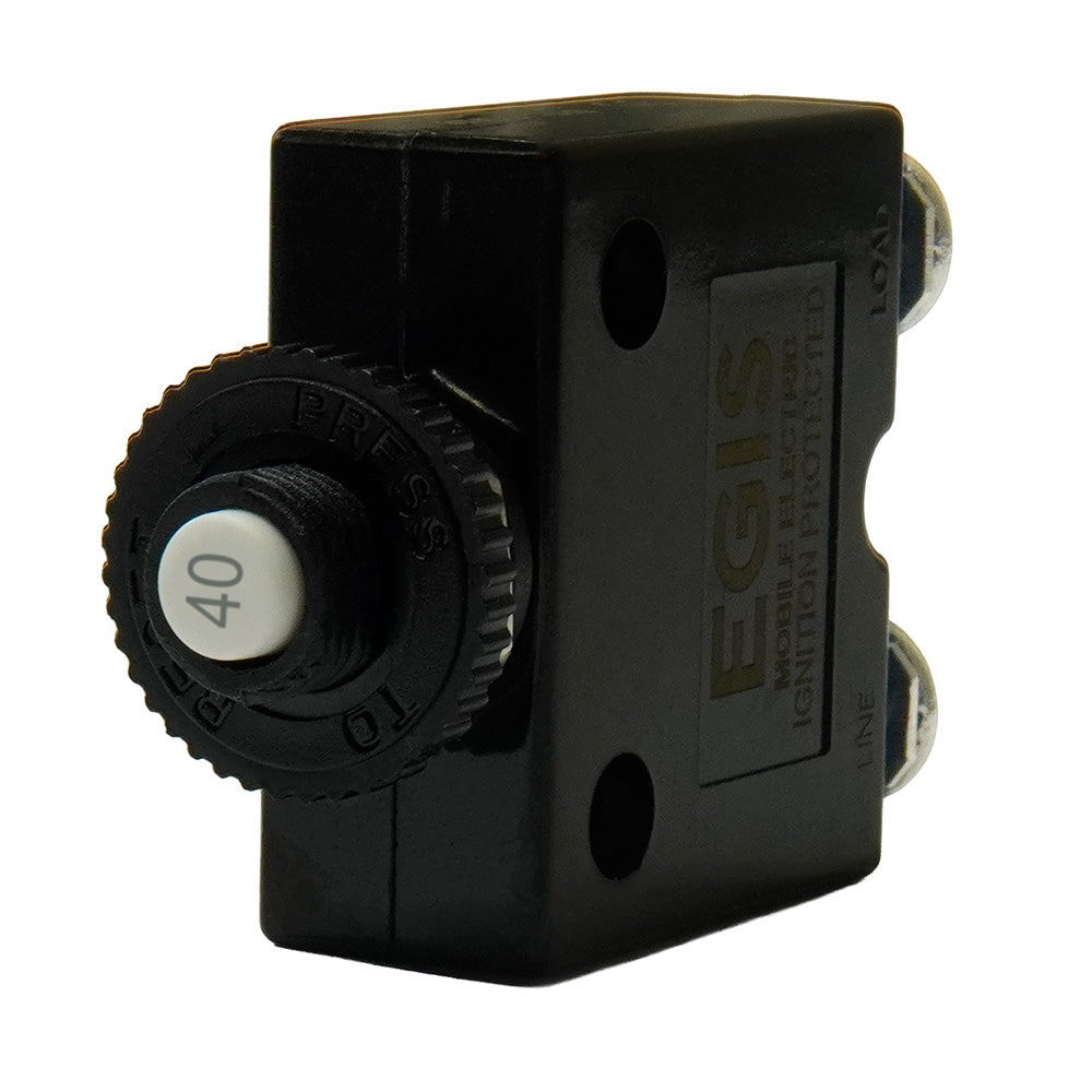 Egis 40A Push Button Panel Mount Circuit Breaker Screw Terminals 471040