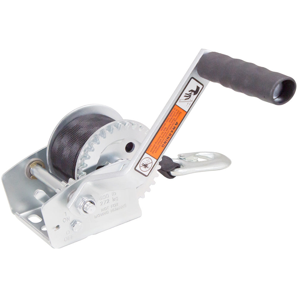 Load Rite SingleSpeed Trailer Winch 600lbs 12 Strap 608912