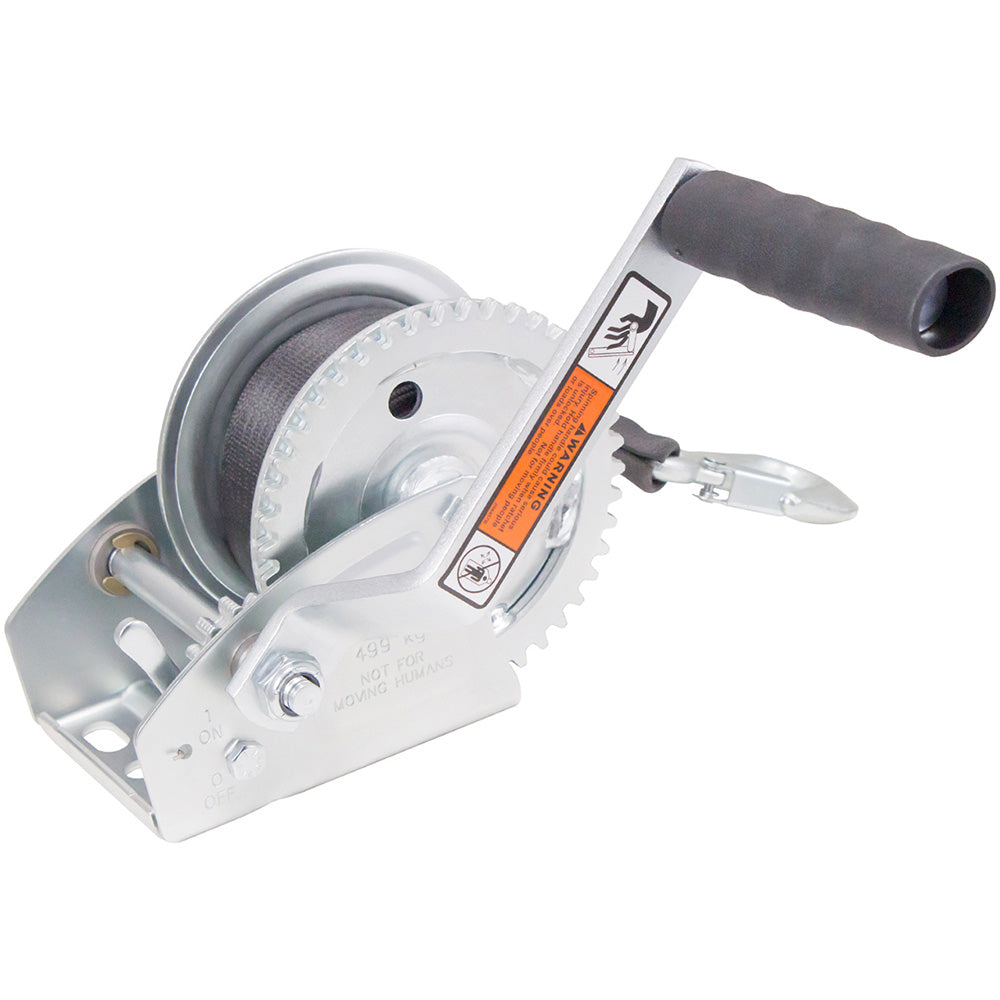 Load Rite SingleSpeed Trailer Winch 1100lbs 20 Strap 7 Handle 608920