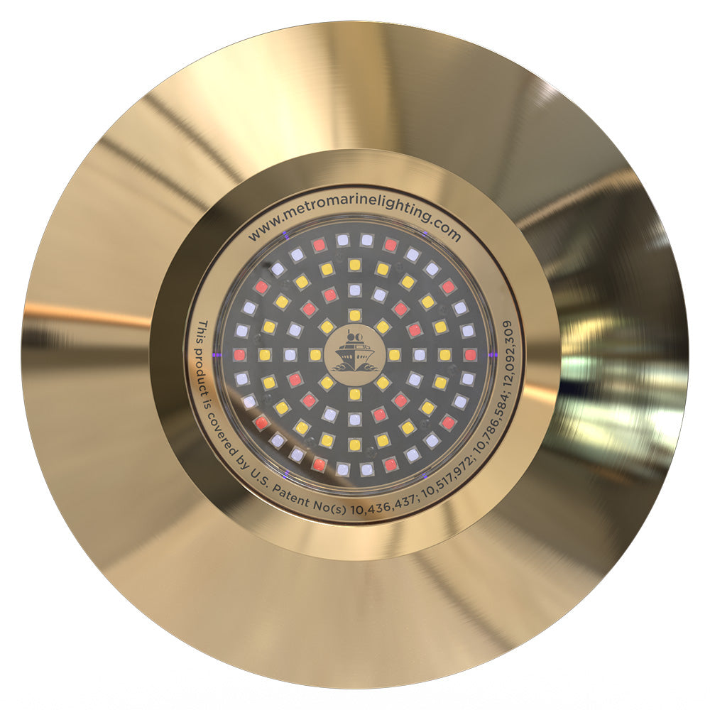 Metro Marine ThruHull Full Spectrum RGBW Round Fixture Underwater Light 120 Degree Beam Angle FTHR4FS120