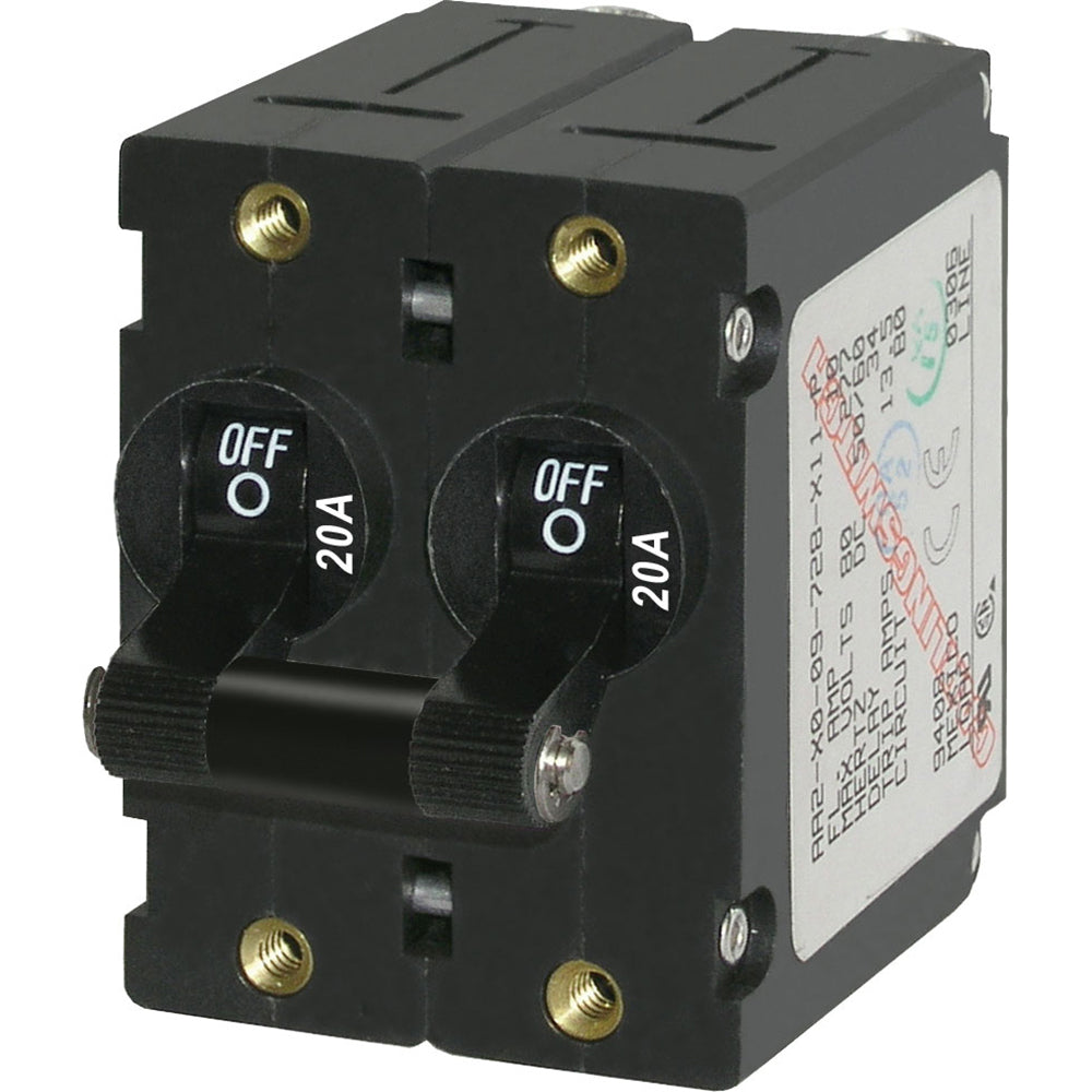 Blue Sea 7236 ASeries Double Pole Toggle 20A Black 7236