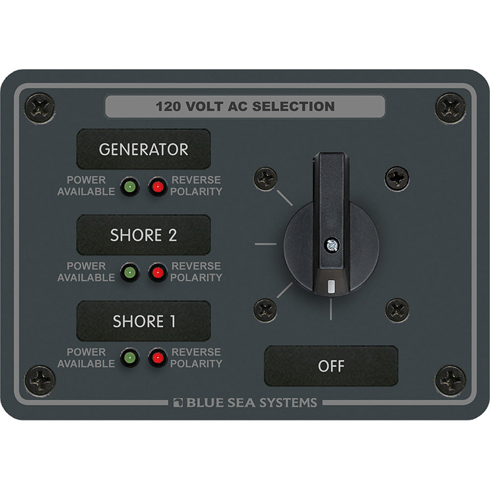 Blue Sea 8366 AC Rotary Switch Panel 30 Ampere 3 Positions OFF 2 Pole 8366