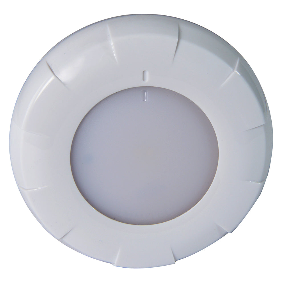 Lumitec Aurora LED Dome Light White Finish WhiteBlue Dimming 101075