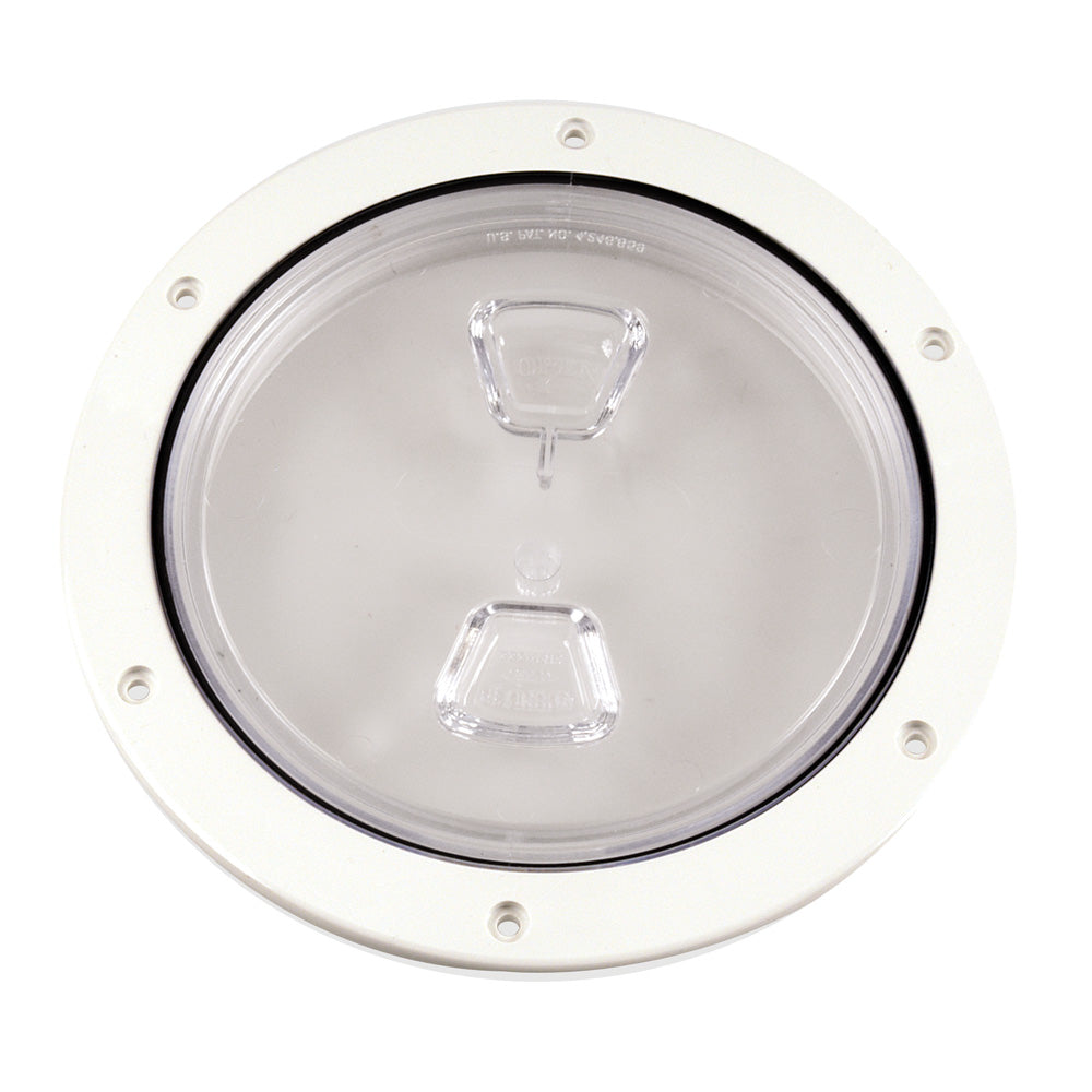 Beckson 6 Clear Center Screw Out Deck Plate White DP60WC