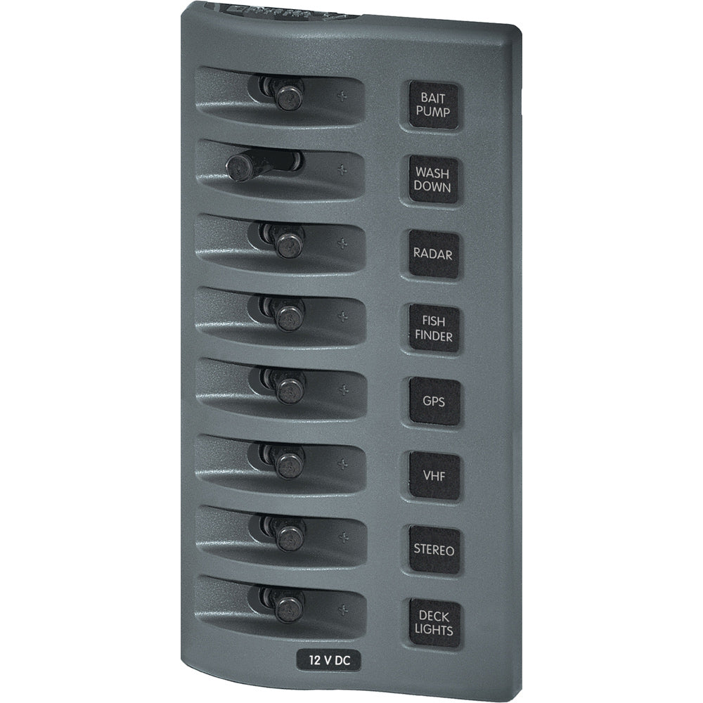 Blue Sea 4309 WeatherDeck 12V DC Waterproof Switch Panel 8 Position 4309