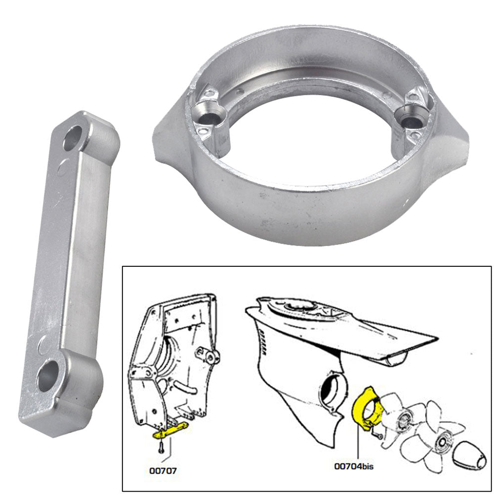Tecnoseal Anode Kit wHardware Volvo DuoProp 280 Zinc 20702