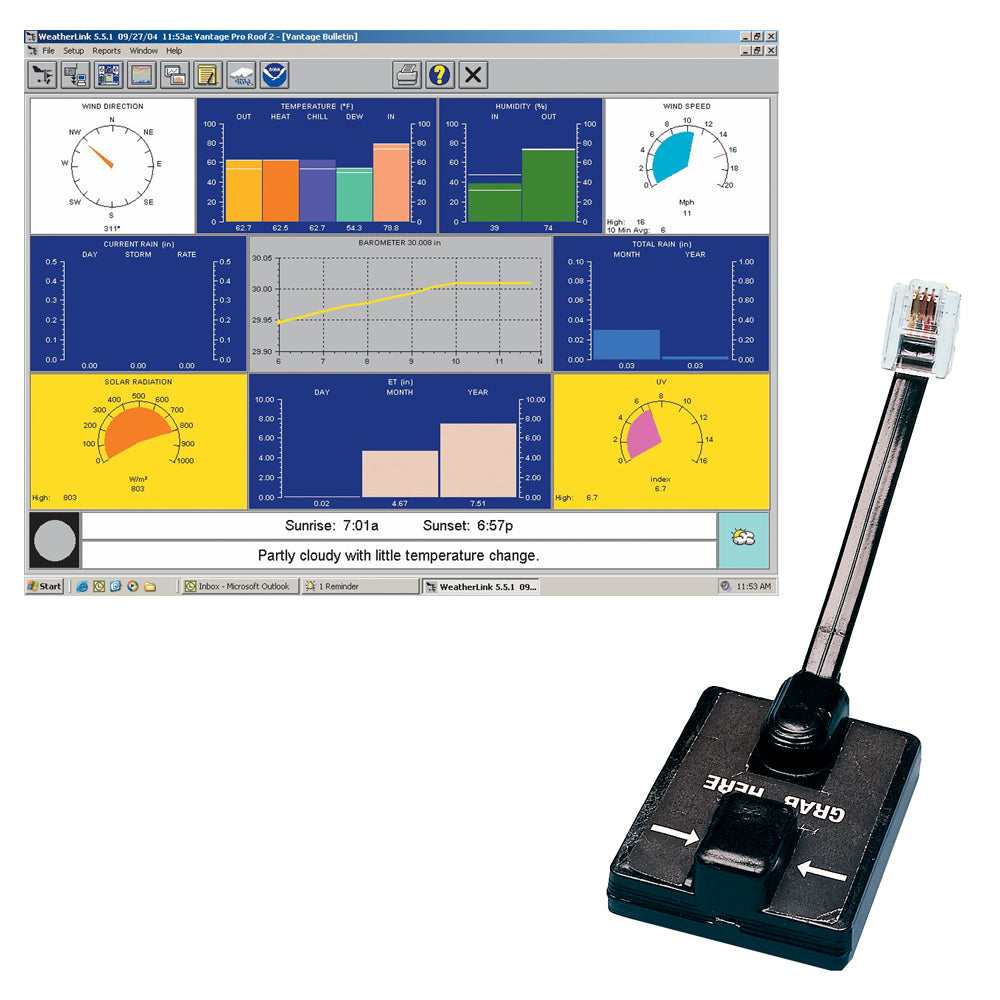 Davis WeatherLink Windows Serial Port fVantage Vue Pro2 Series 6510SER