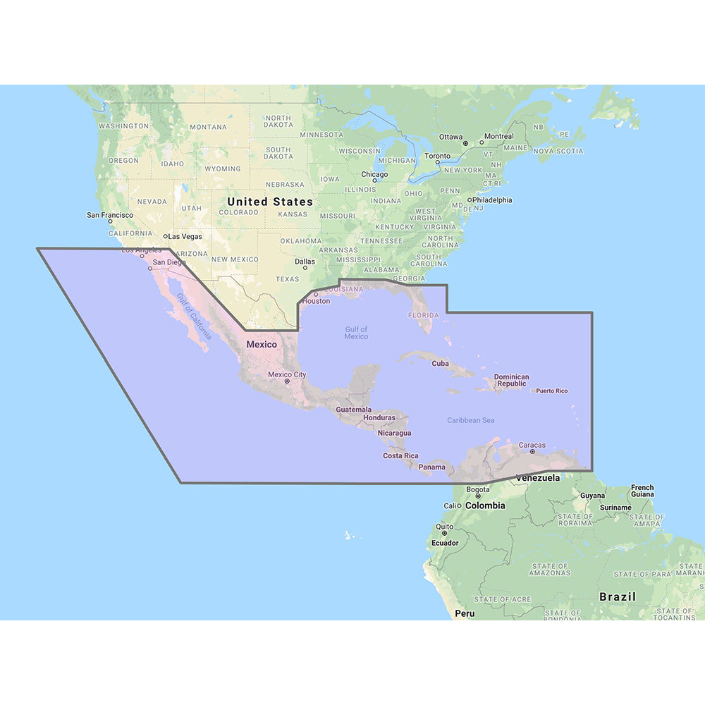 Furuno Central America Caribbean Part of Mexico Vector Chart 3D Data Standard Resolution Satellite Photos Unlock