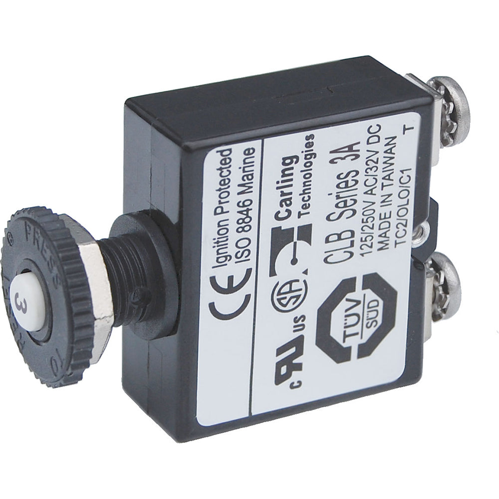 Blue Sea Push Button Reset Only Screw Terminal Circuit Breaker 3 Amps 2129