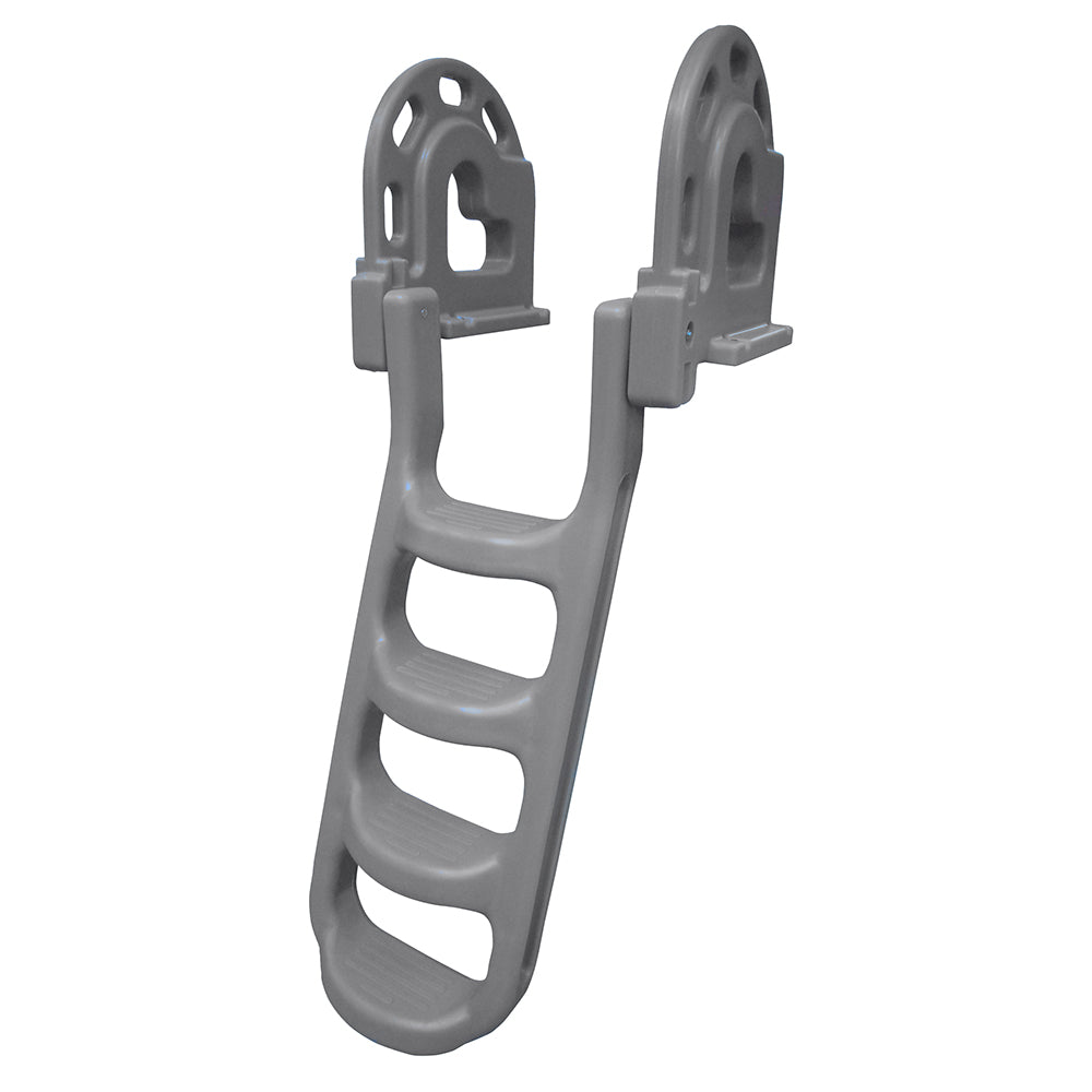Dock Edge StandOff FlipUp Polyethylene Roto Molded 4Step Dock Ladder Grey DE2084F