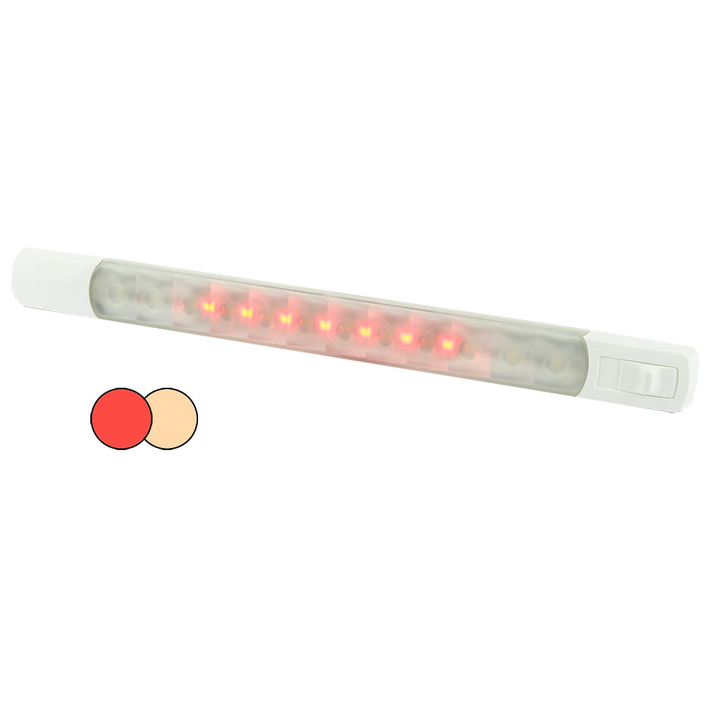 Hella Marine Surface Strip Light wSwitch Warm WhiteRed LEDs 12V 958121101