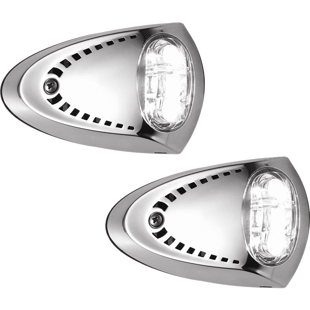 Attwood LED Docking Lights Stainless Steel White LED Pair 6522SS7