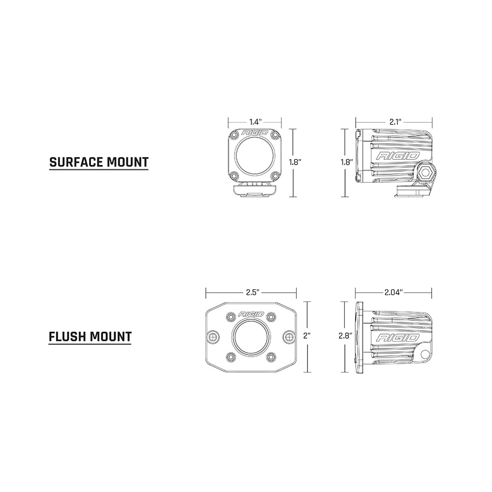 RIGID Industries Ignite Surface Mount Diffused Pair Black 20541