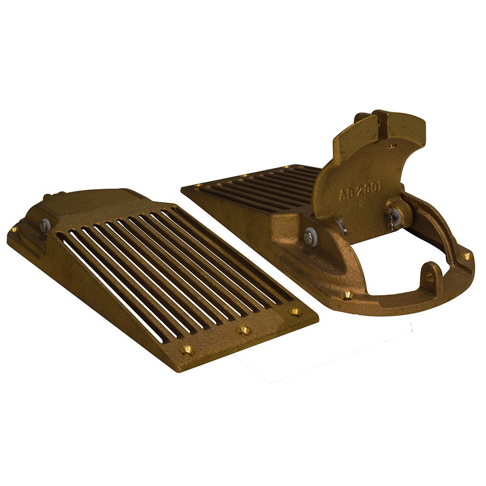GROCO Bronze Slotted Hull Scoop Strainer wAccess Door fUp to 114 Thru Hull ASC1250