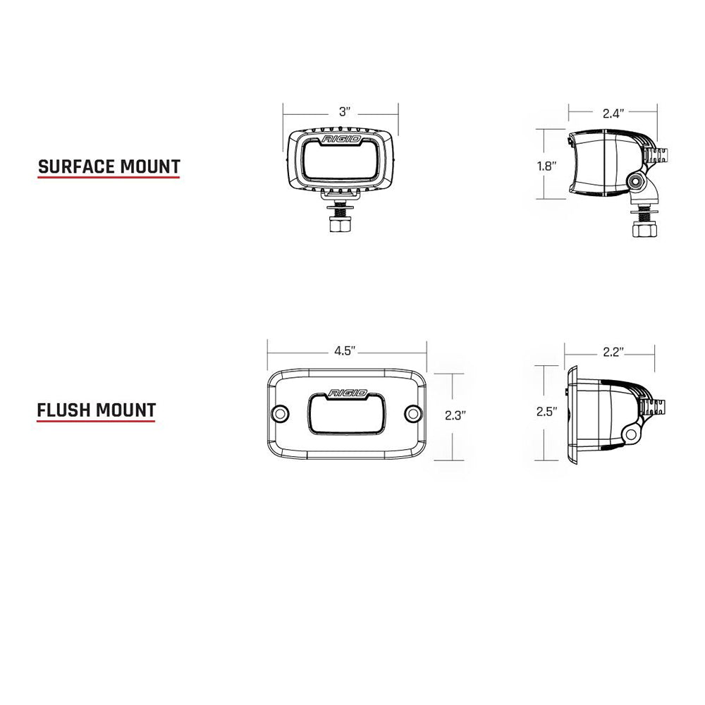 RIGID Industries SRM Series PRO Diffused Backup Kit Black 980013