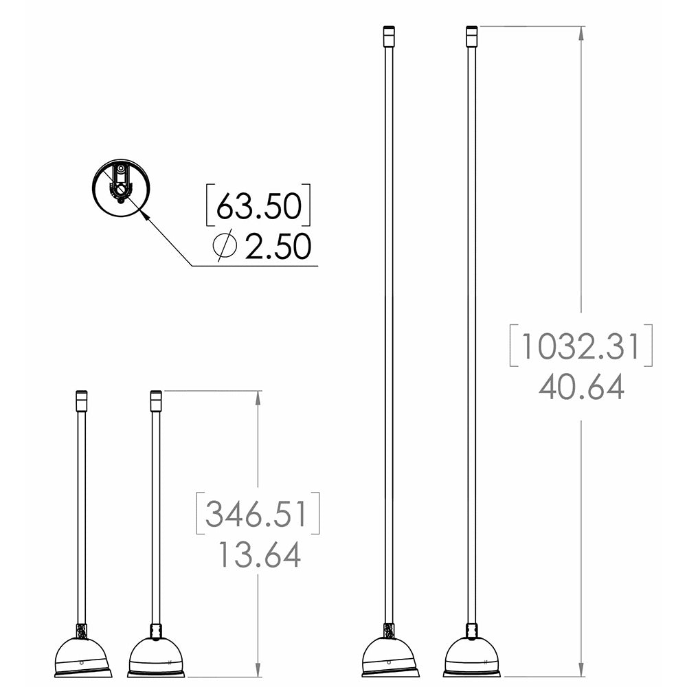 Lumitec Contour Anchor Light 39 Black Shaft White Base 101584