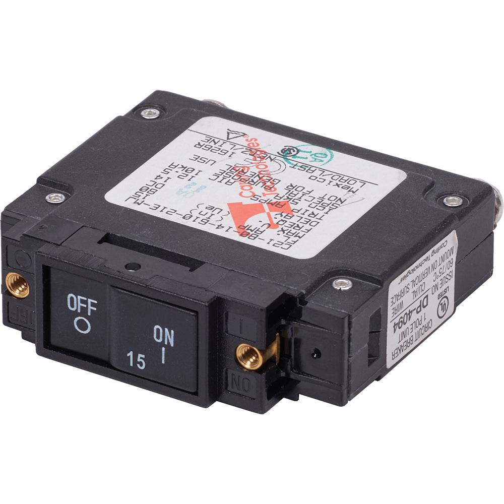 Blue Sea 7442 UL489 Circuit Breaker 15A Flat Rocker 7442