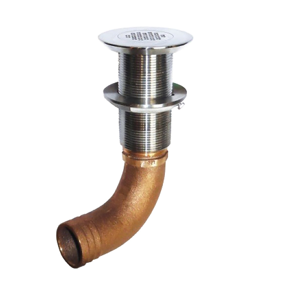 GROCO 114 Hose Barb Stainless Straight Deck Drain SCUS1250