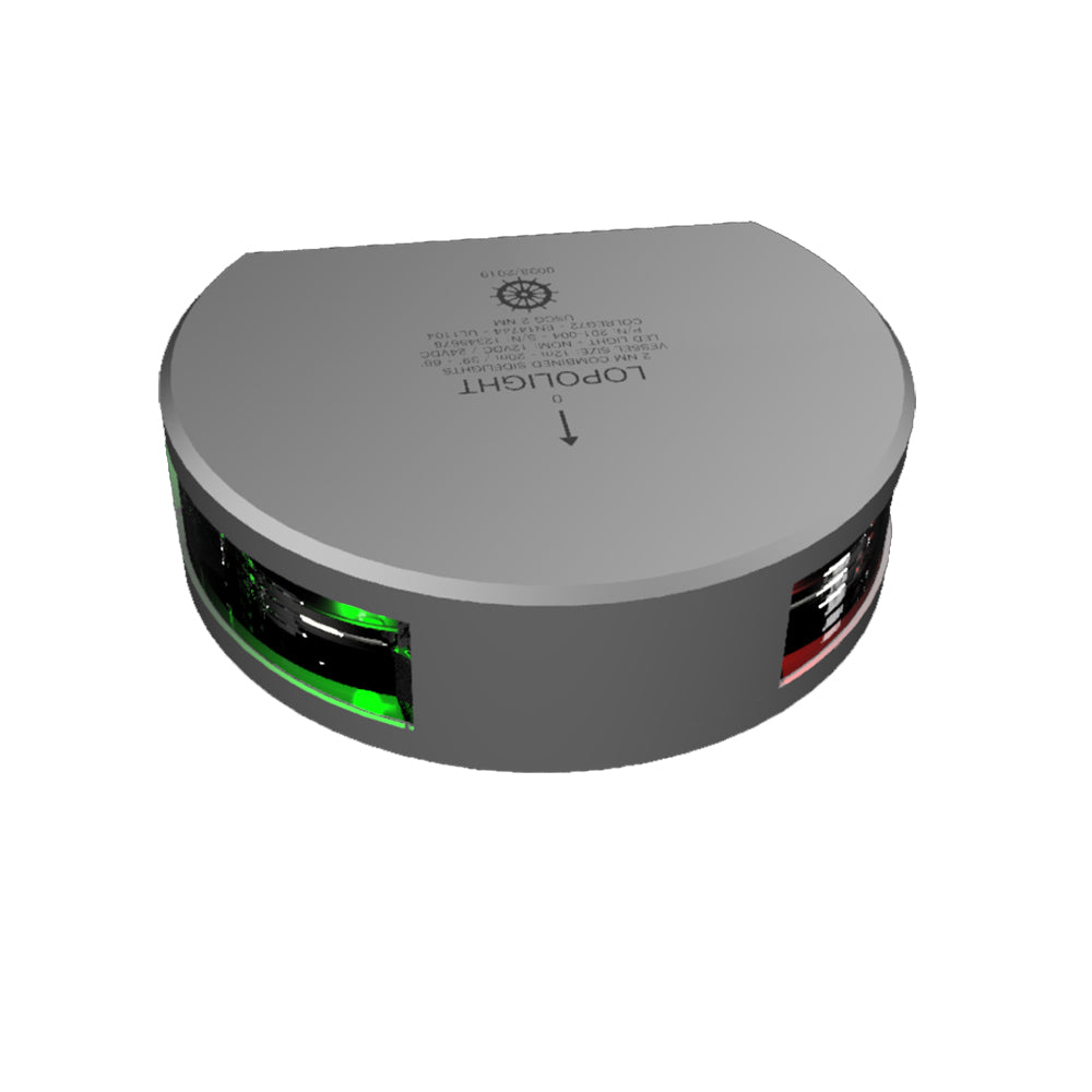 Lopolght Series 201004 Starboard Port Sidelight 2NM Vertical Mount GreenRed Silver Housing 201004