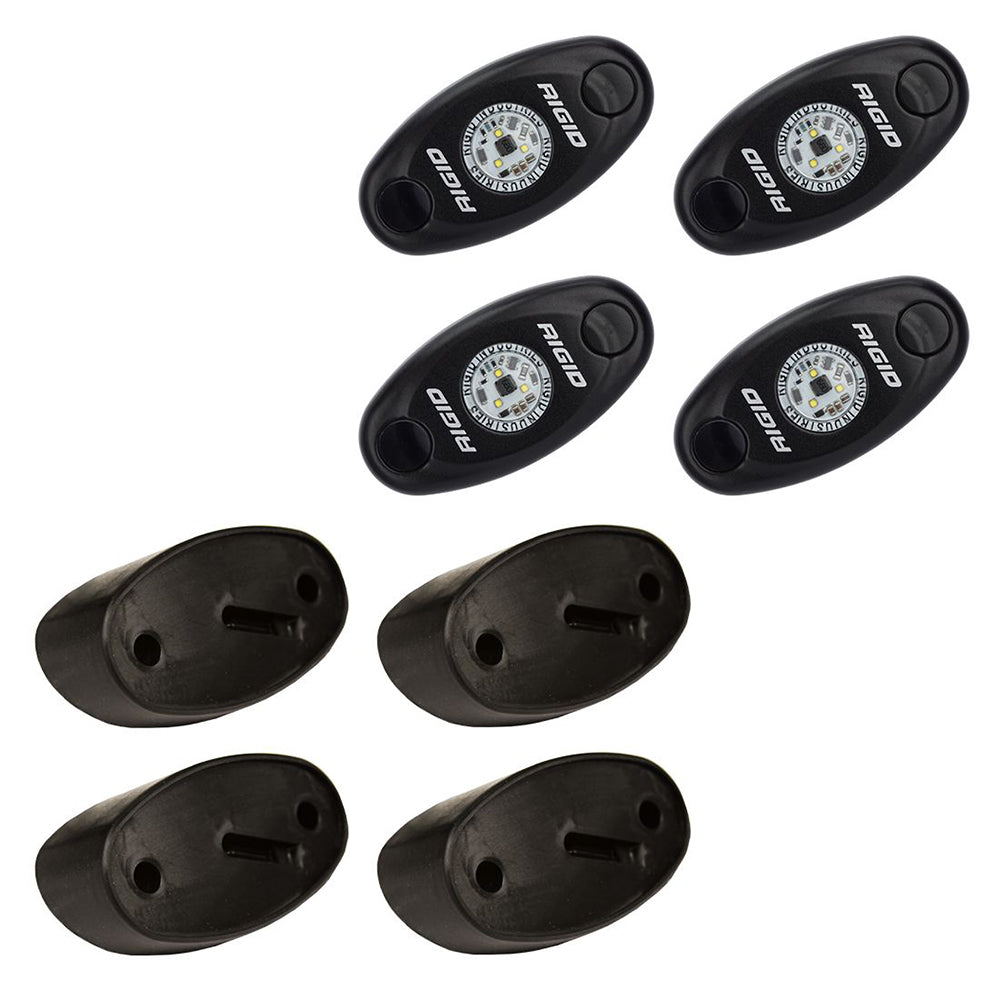 RIGID Industries ASeries Rock Light Kit 4 Red Lights Black 400213