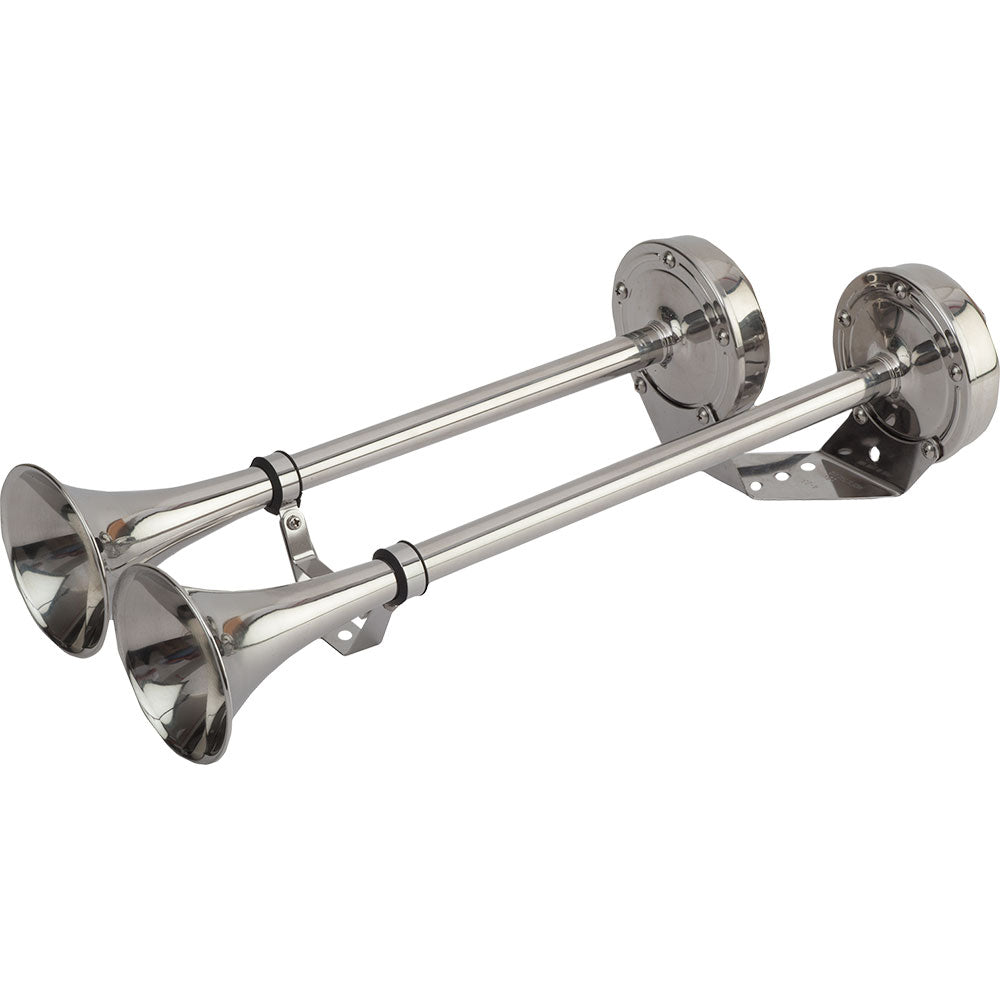 SeaDog MaxBlast Stainless Steel Trumpet 12V Horn Dual 4315201