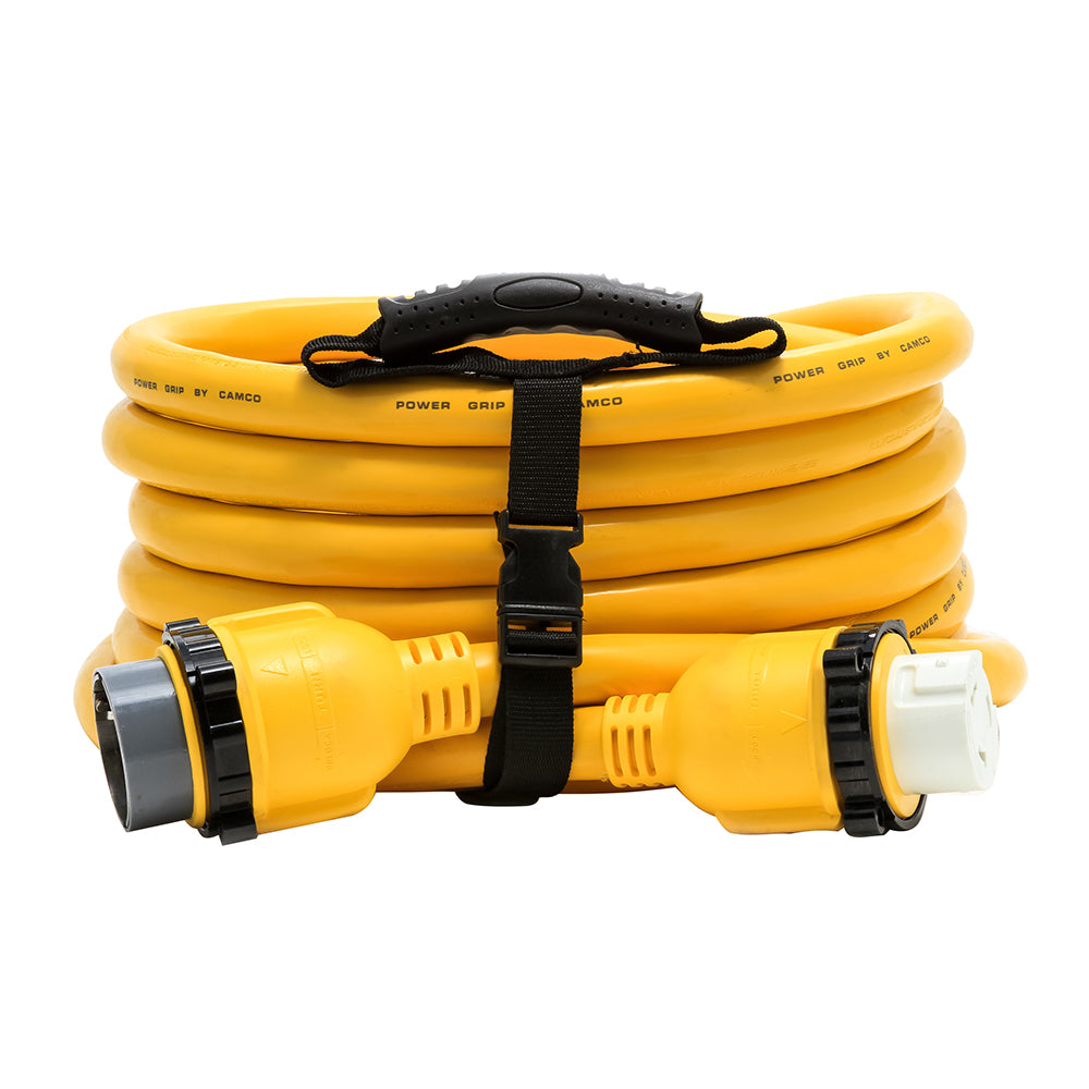 Camco 50 Amp Power Grip Marine Extension Cord 25 MLockingFLocking Adapter 55621