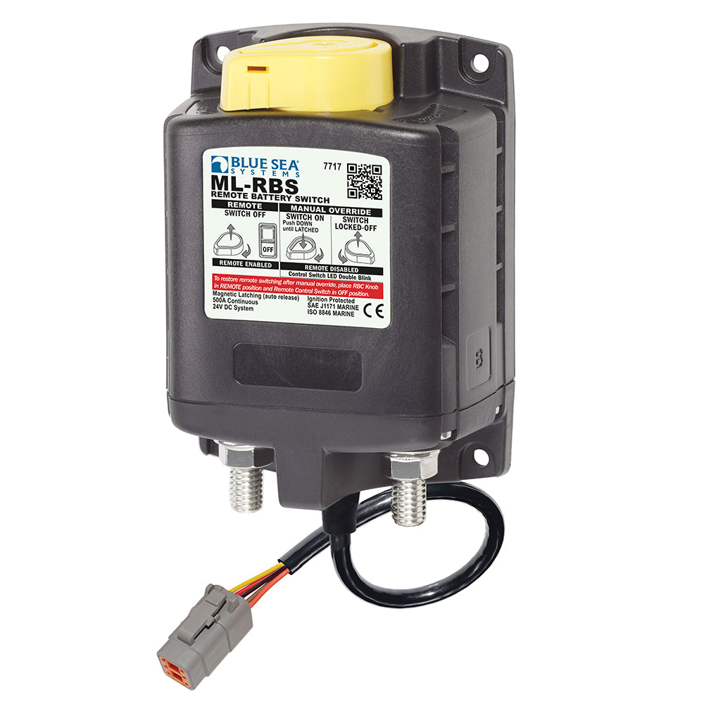 Blue Sea 7717100 MLRBS Remote Battery Switch with Manual Control Auto Release Deutsch Connector 24V 7717100