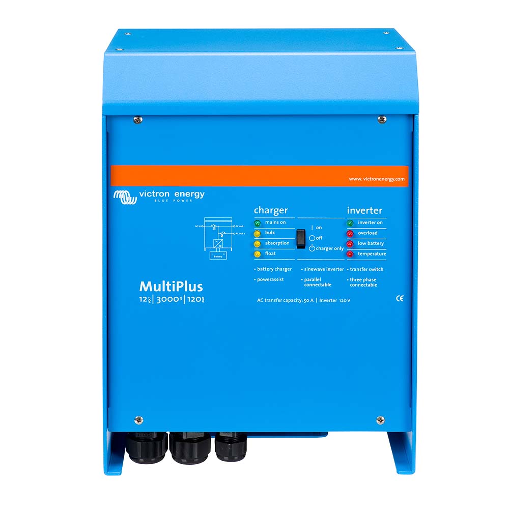 Victron MultiPlus InverterCharger 12 VDC 3000VA 120vAC w120AMP Battery Charger 50AMP Transfer Switch PMP123021102